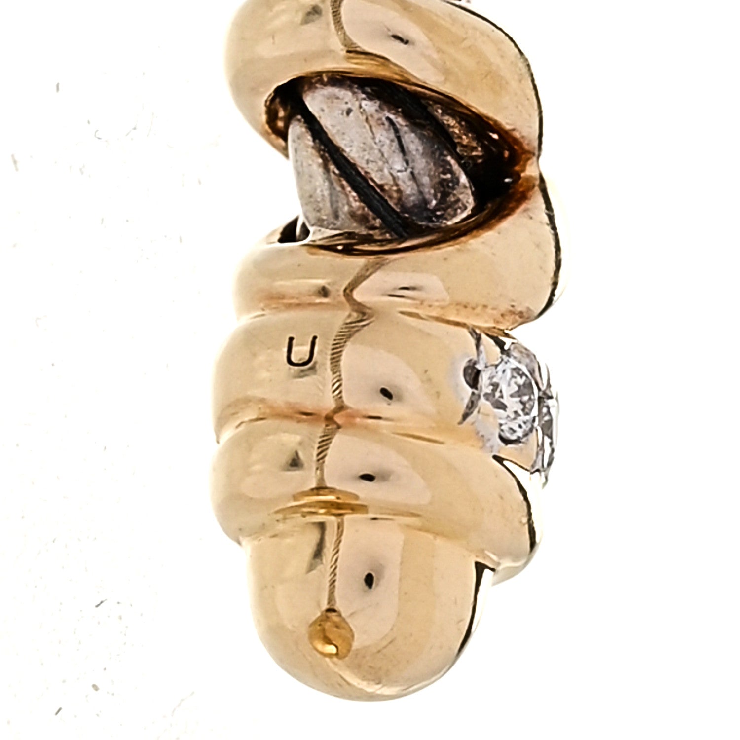 David Yurman Sterling Silver 18K Yellow Gold Diamond Petite Helena Ring 56 7.5 4 of 6