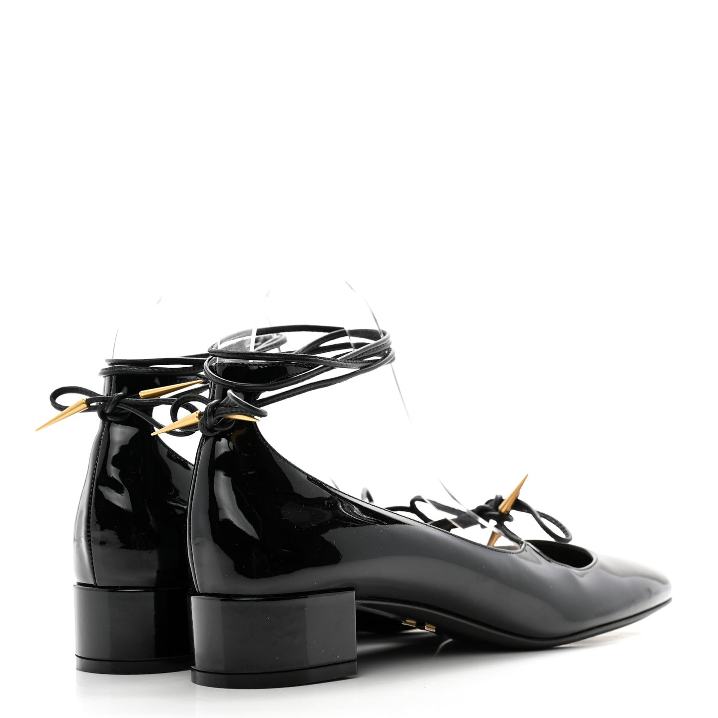 Patent Calfskin Baby-D Ankle Ballet Flats 39 Black