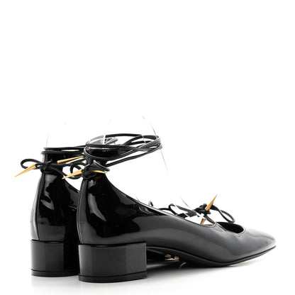 Christian Dior Patent Calfskin Baby-D Ankle Ballet Flats 39 Black 4 of 8