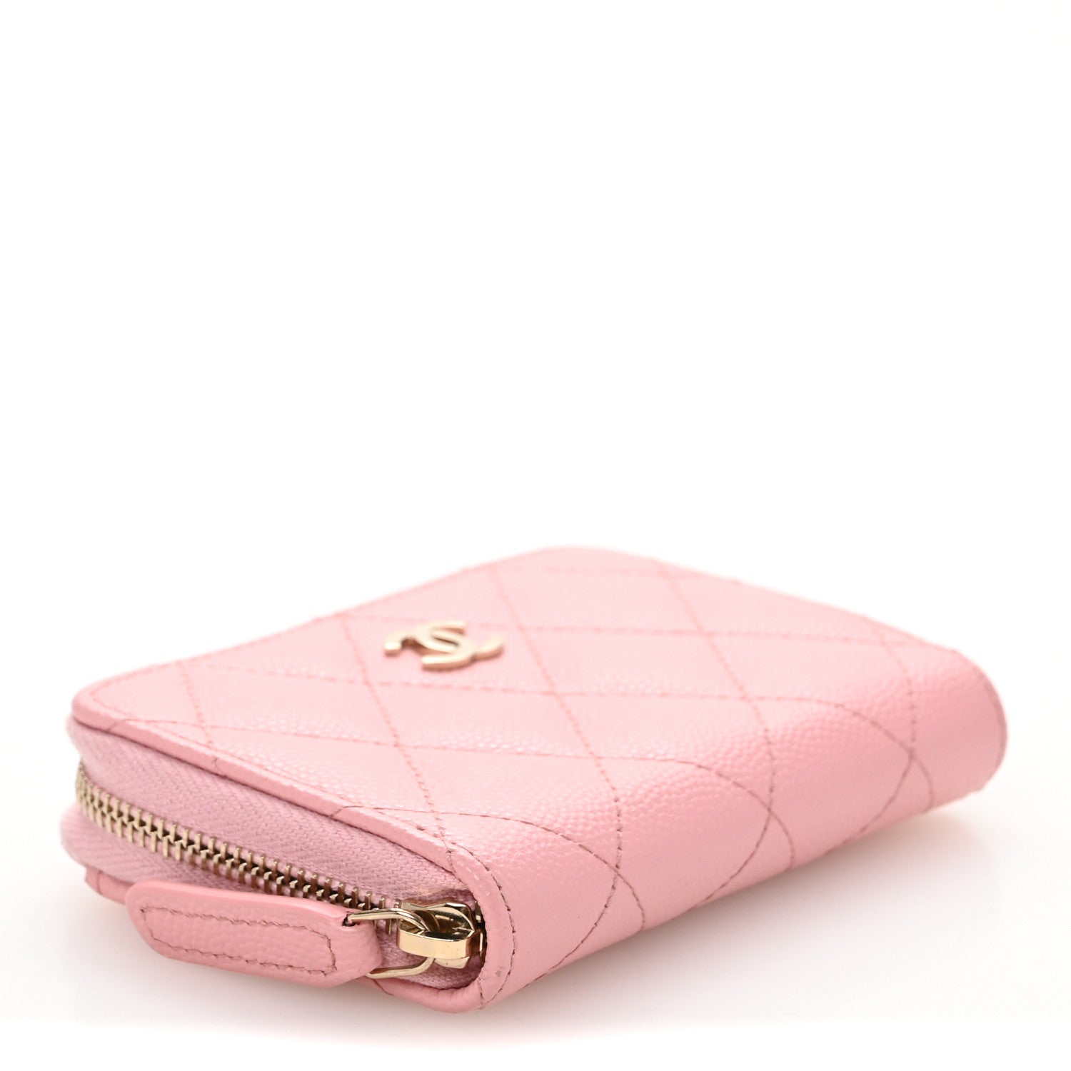 Chanel Caviar Quilted Zip Coin Purse Light Pink 4 of 9