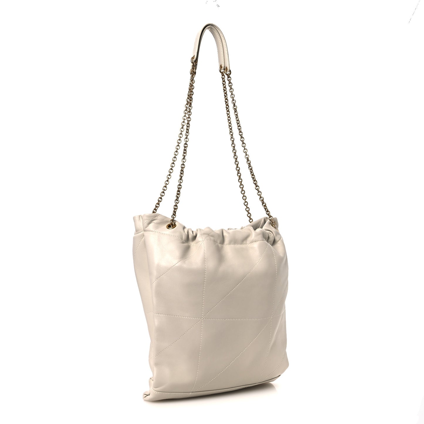 Lambskin Matelasse Monogram Medium Jamie 4.3 Pochon Blanc Vintage