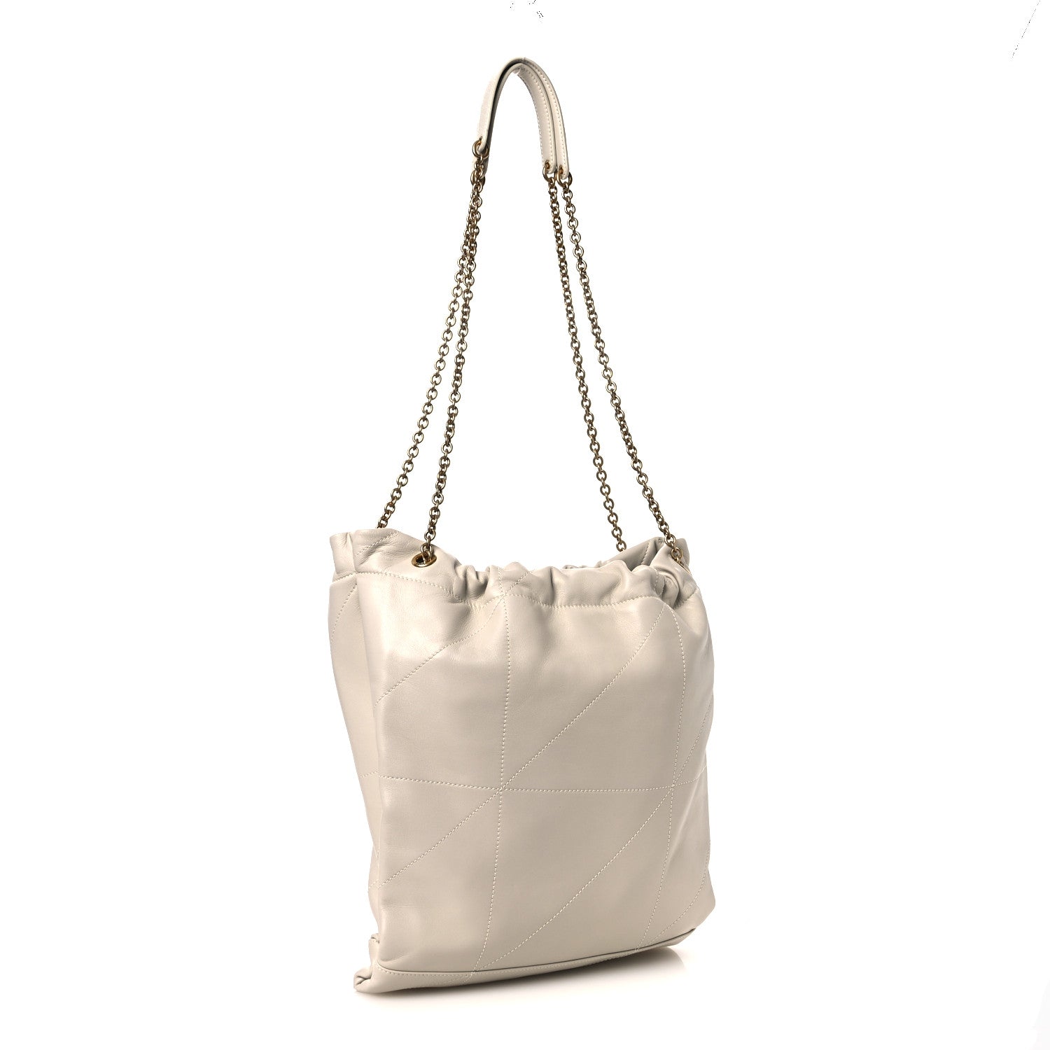 Saint Laurent Lambskin Matelasse Monogram Medium Jamie 4.3 Pochon Blanc Vintage 4 of 11