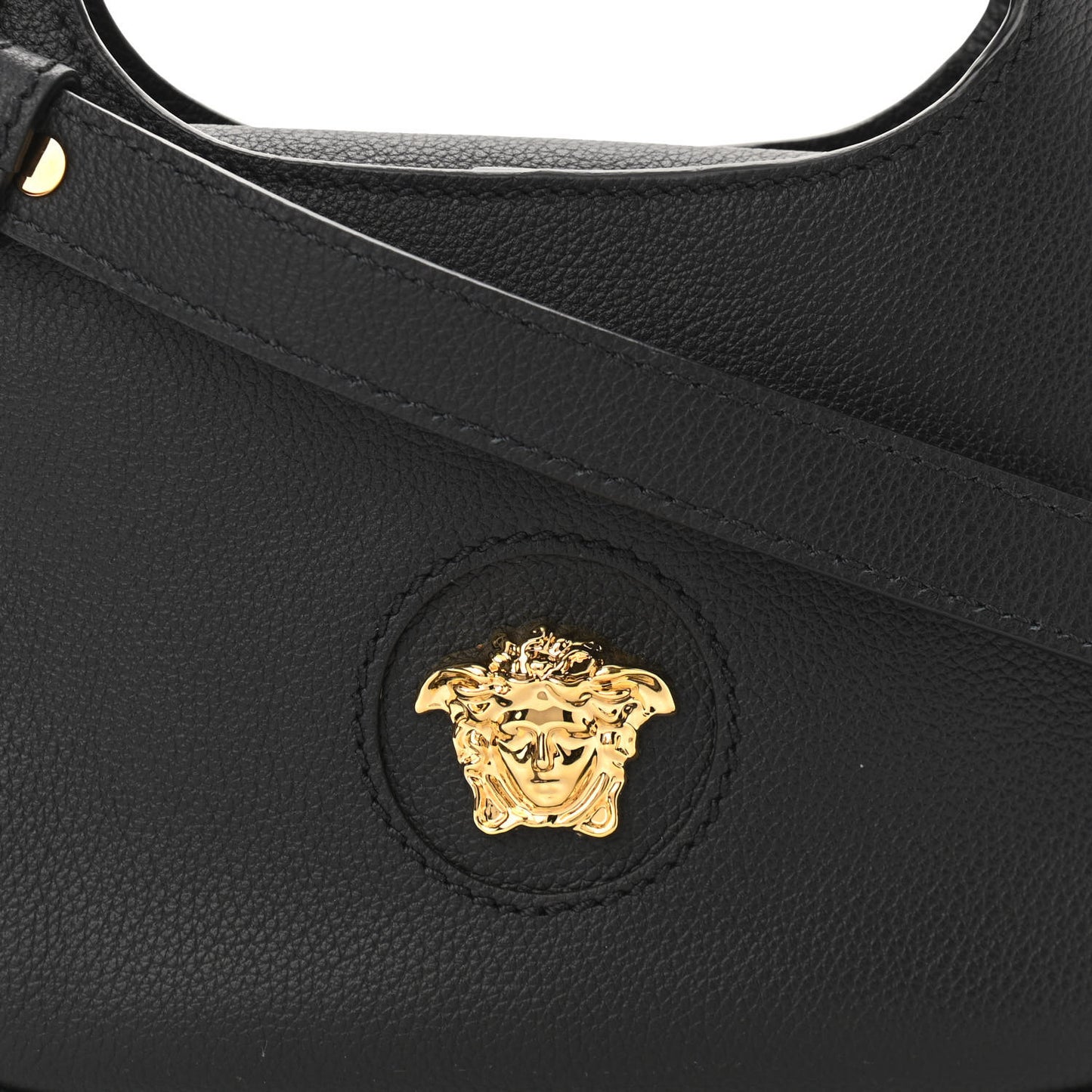 Calfskin La Medusa Small Hobo Crossbody Black