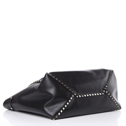 Valentino Garavani Vitello Large Rockstud Crossbody Tote Black 4 of 12