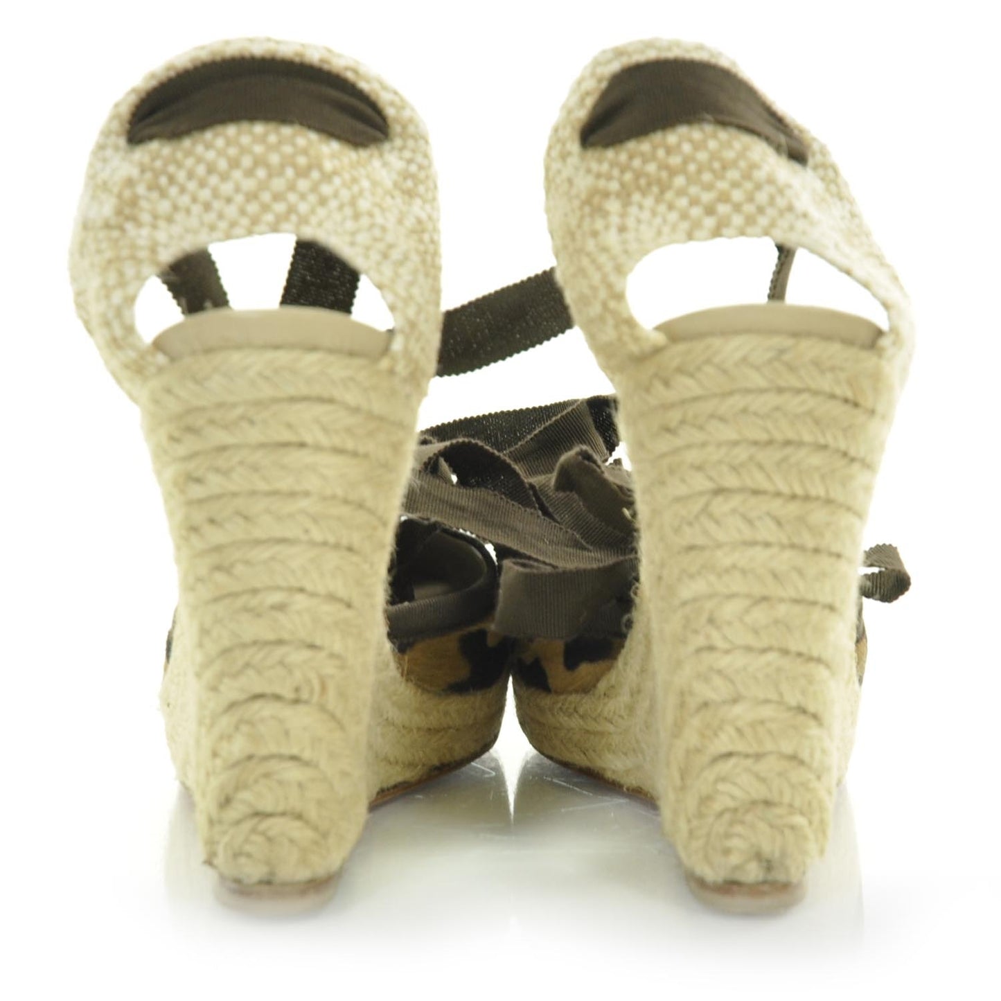 Leopard Print Pony Hair Carino Plato 120 Espadrille Wedges 37