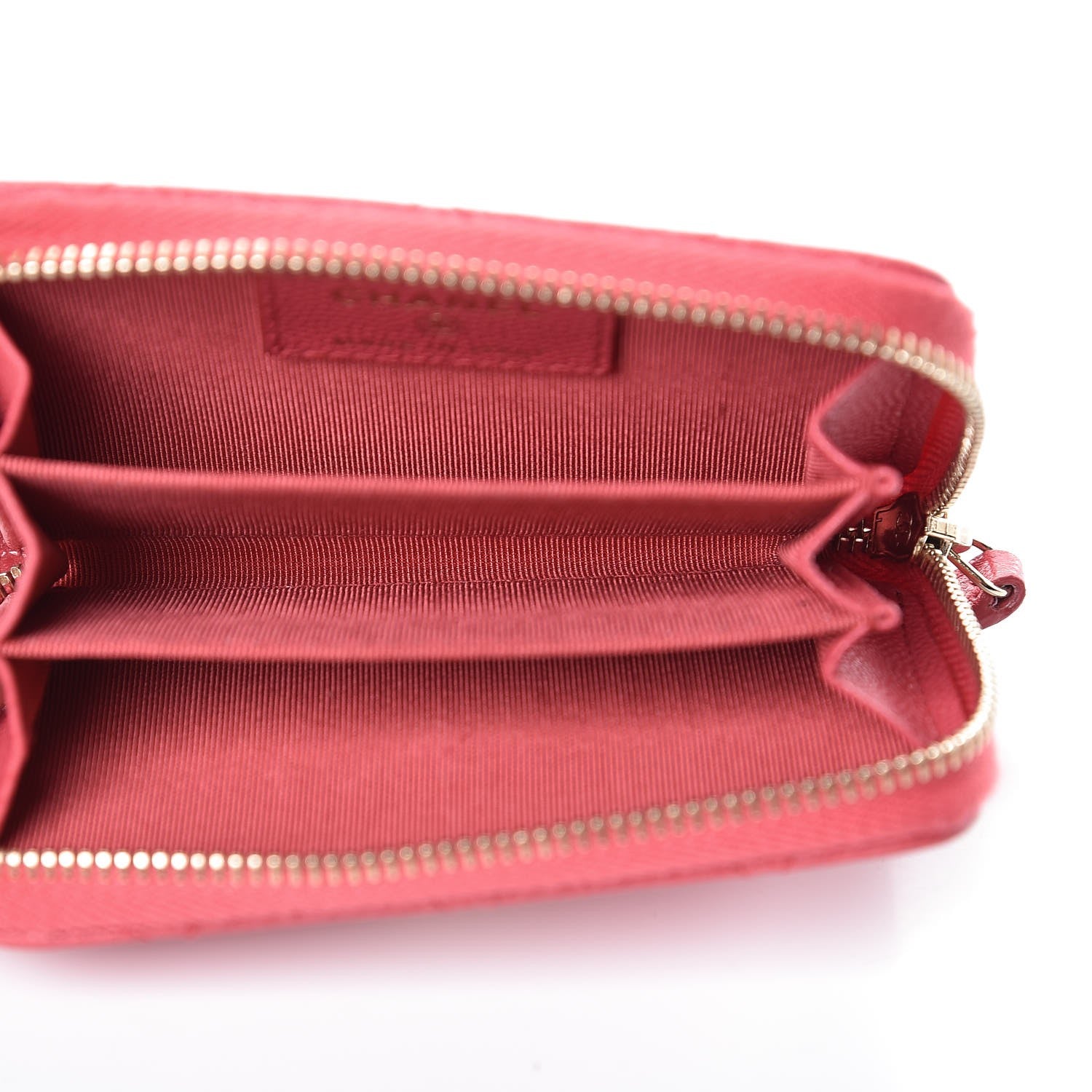 Chanel Caviar Quilted Zip Coin Purse Dark Pink 6 of 8