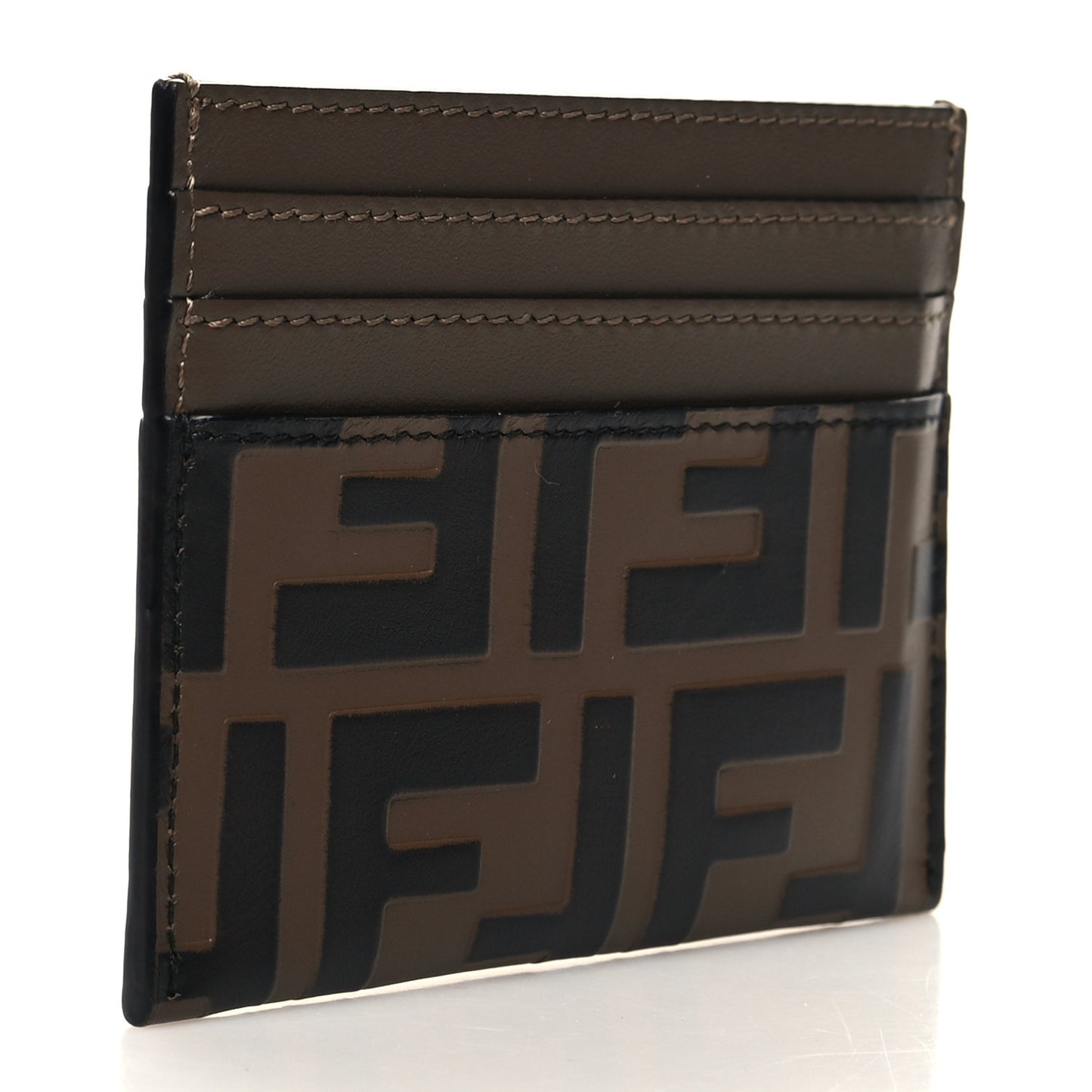 Vitello Ceylon Bi-Color FF 1974 Embossed FF Diamonds Card Holder Maya Black
