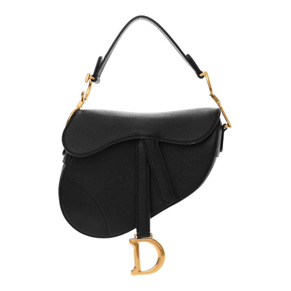 Christian Dior Grained Calfskin Mini Saddle Bag Black 1 of 8