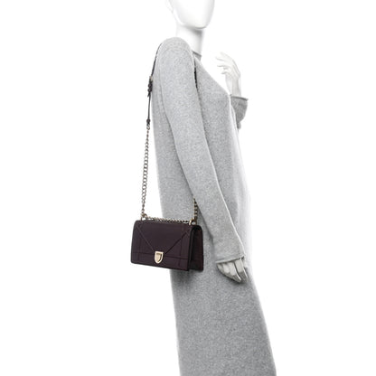 Christian Dior Grained Calfskin Small Diorama Flap Bag Burgundy 2 of 14