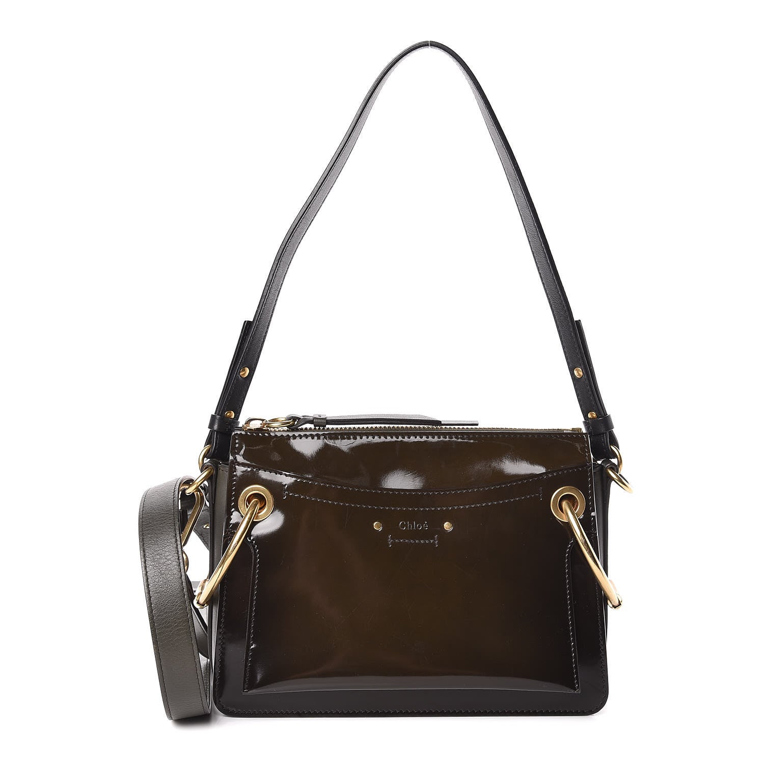 Chloe Patent Small Roy Bag Deep Forest 1 of 11