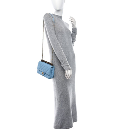 Chanel Lambskin Quilted Small Wenge Wood Flap Light Blue 2 of 10