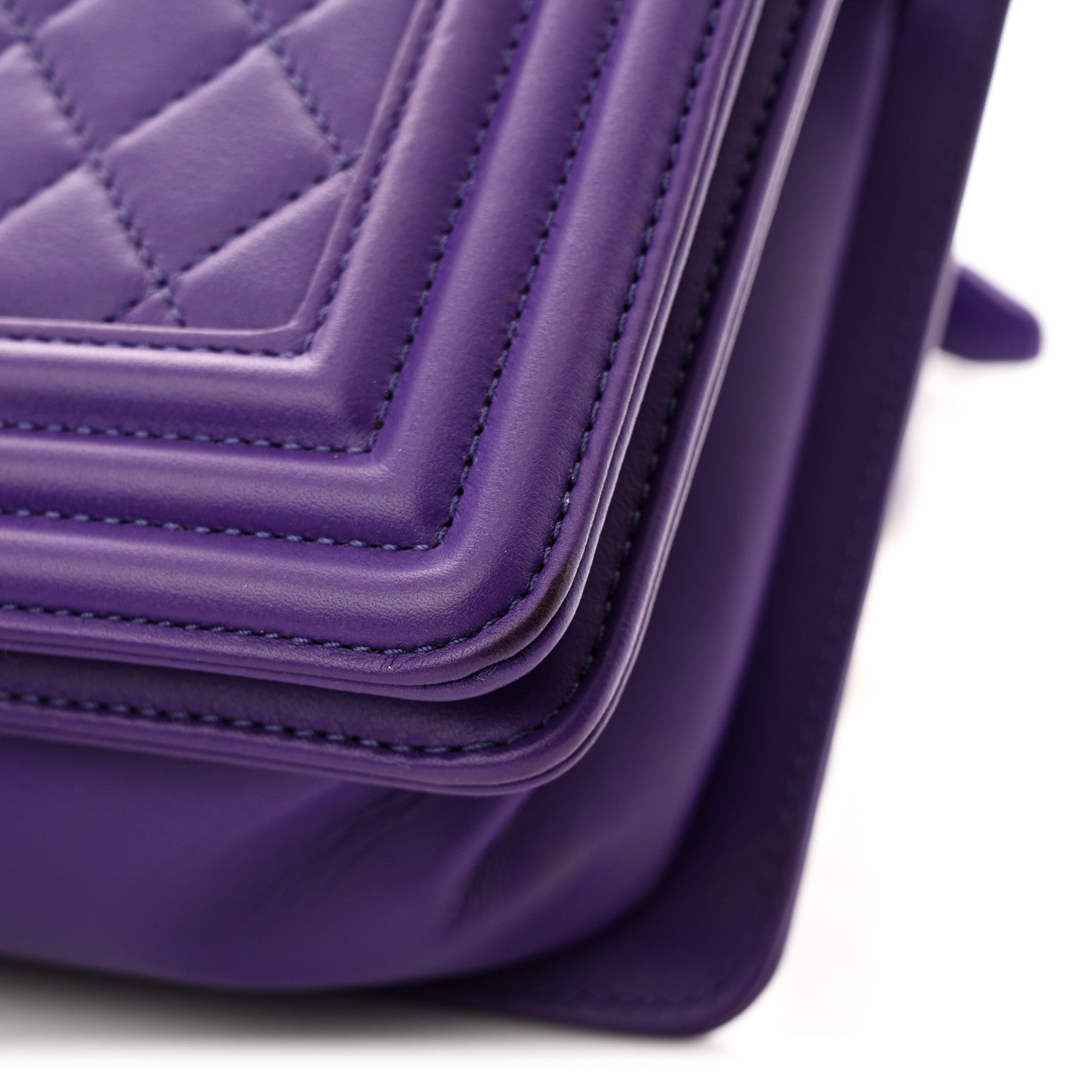 Chanel Lambskin Quilted Medium Boy Flap Purple 11 of 12