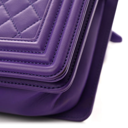 Chanel Lambskin Quilted Medium Boy Flap Purple 11 of 12