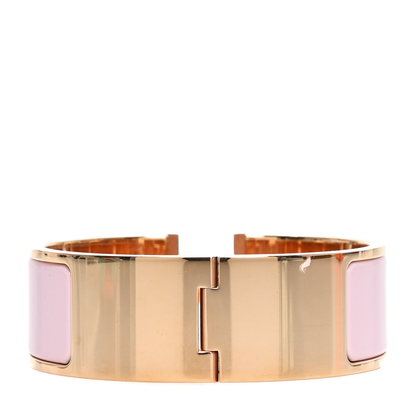Enamel Wide Clic Clac H Bracelet PM Rose Dragee