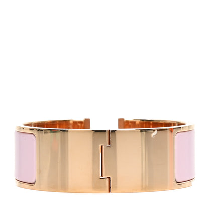 Hermes Enamel Wide Clic Clac H Bracelet PM Rose Dragee 3 of 5