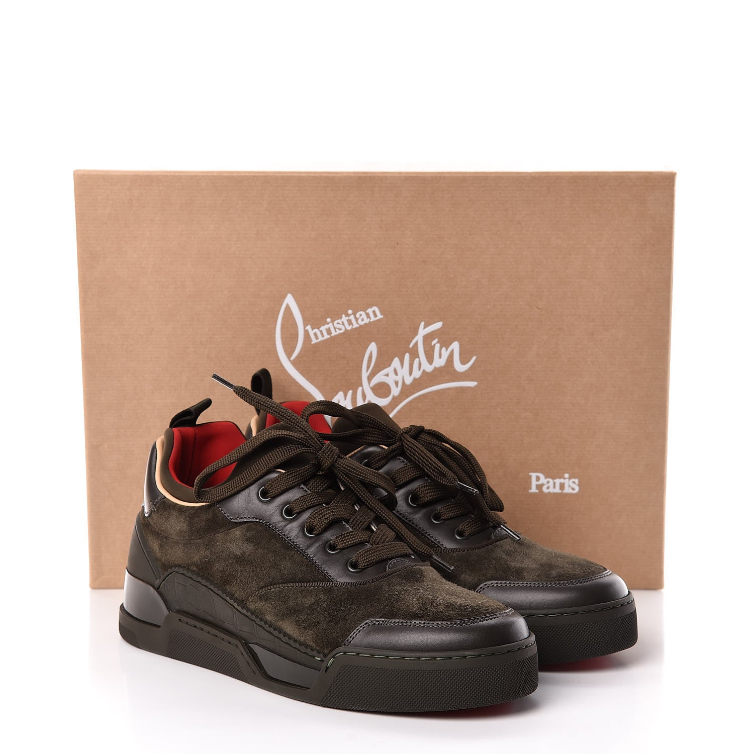 Christian Louboutin Calfskin Neoprene Veau Velours Mens Aurelien Flat Sneakers 40 Tyrol 9 of 9
