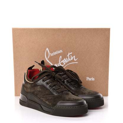 Christian Louboutin Calfskin Neoprene Veau Velours Mens Aurelien Flat Sneakers 40 Tyrol 9 of 9