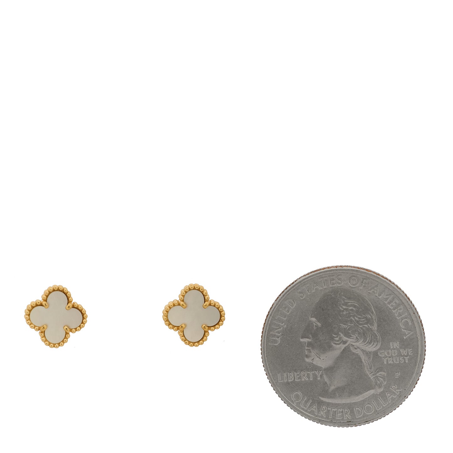 18K Yellow Gold Mother of Pearl Sweet Alhambra Earrings