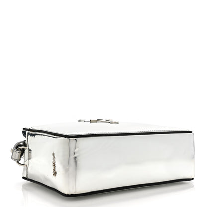Off-White Patent Mirror Binder Clip Camera Belt Bag Silver 4 of 14