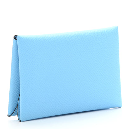 Hermes Epsom Calvi Duo Card Case Celeste 3 of 6