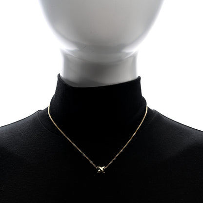 Tiffany 18K Yellow Gold X Pendant Necklace 2 of 5