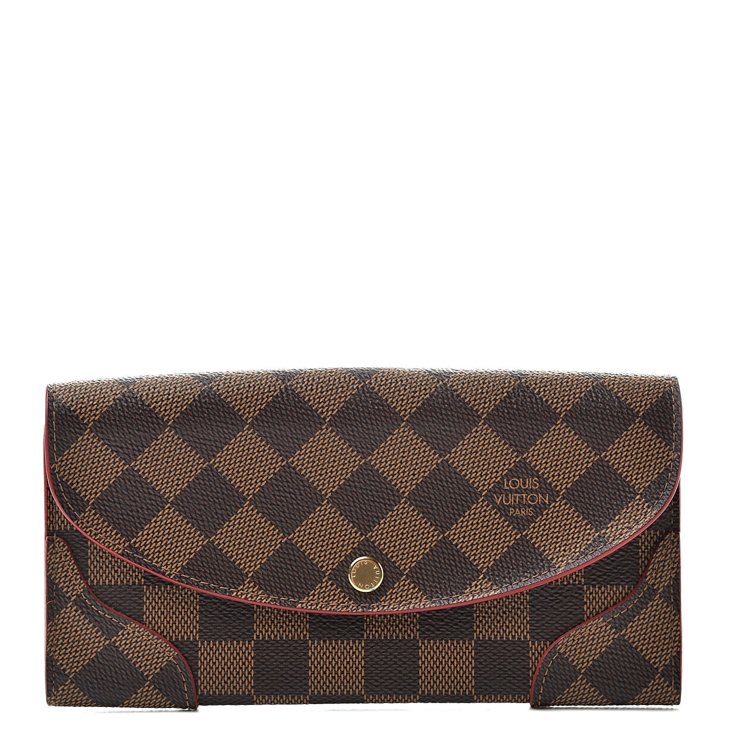 Louis Vuitton Damier Ebene Caissa Wallet Cherry 1 of 7