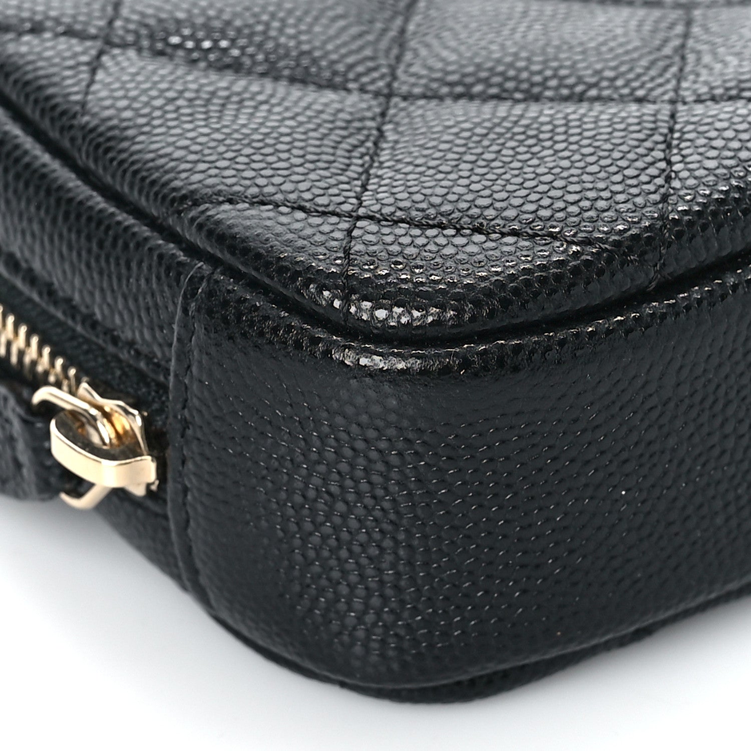 Chanel Caviar Quilted Small Curvy Pouch Cosmetic Case Black 8 of 10