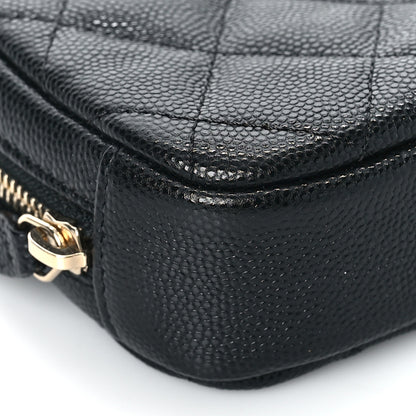 Chanel Caviar Quilted Small Curvy Pouch Cosmetic Case Black 8 of 10