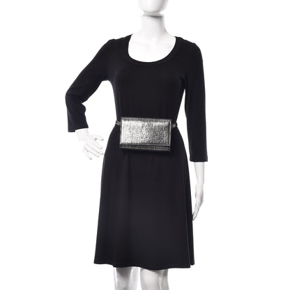Saint Laurent Metallic Lambskin Lame Monogram Kate Belt Bag Black Platine 2 of 7
