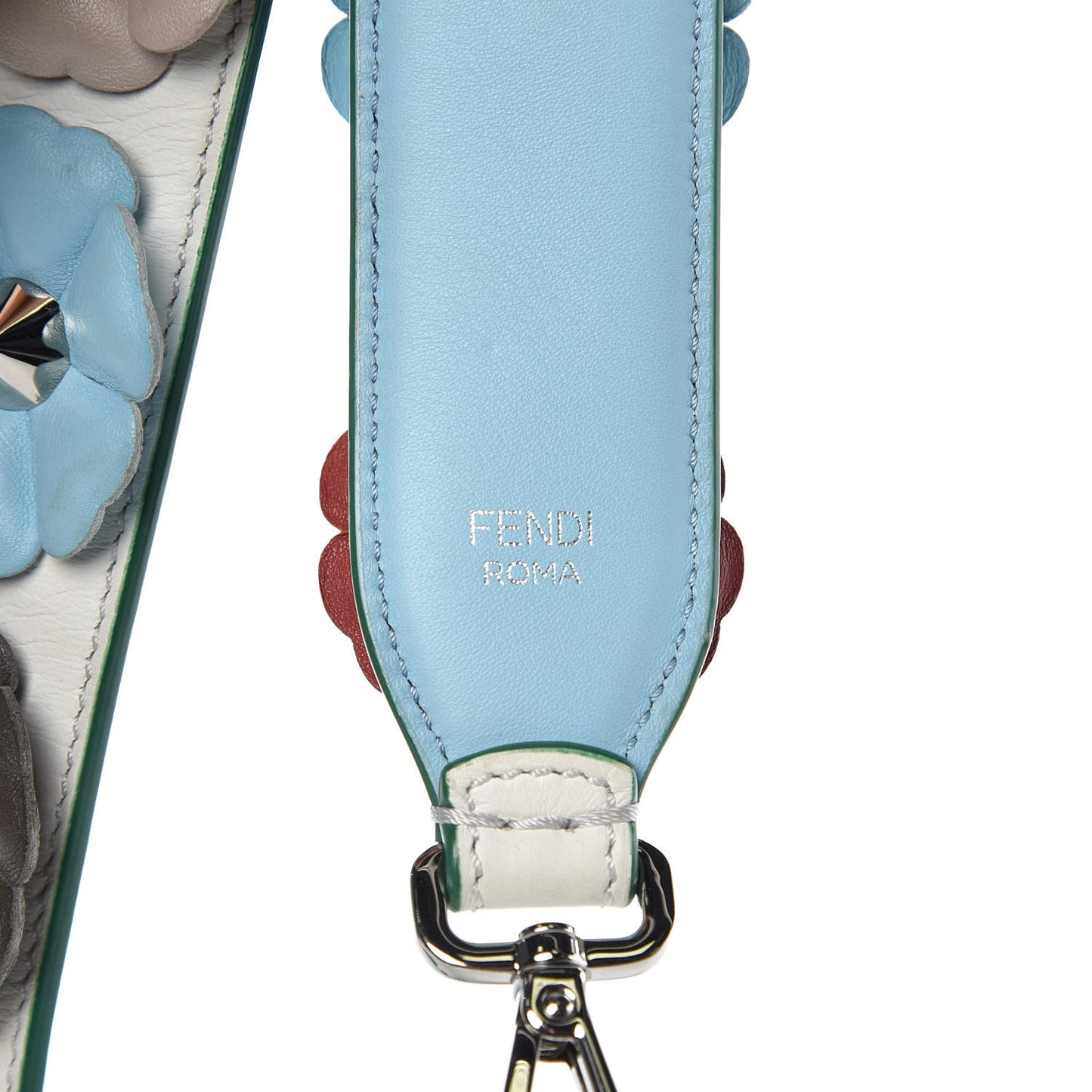 Vitello Dolce Flowerland Bi-Color Studded Strap You White Ice Multicolor