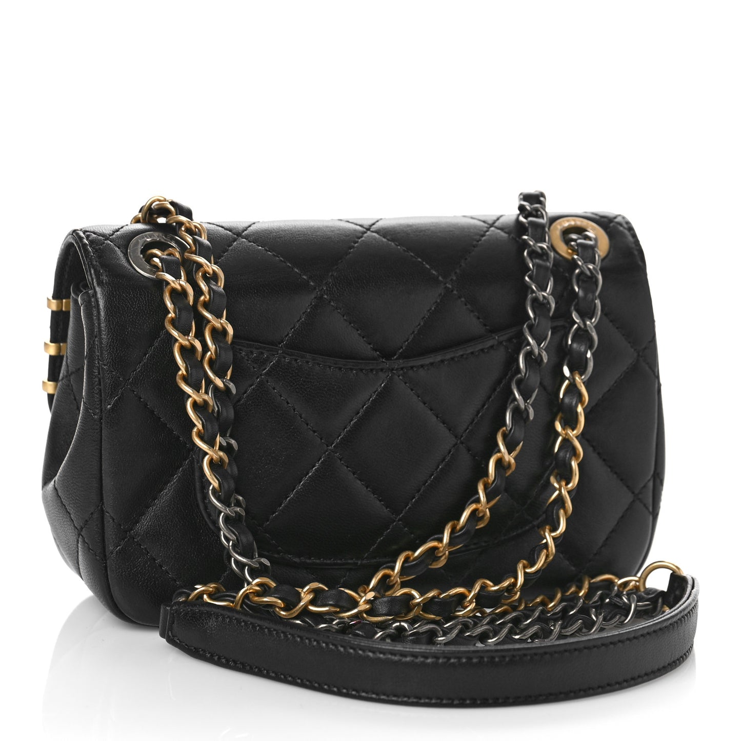 Lambskin Quilted Mini Coco Clips Single Flap Black