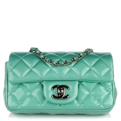 Chanel Patent Quilted Extra Mini Flap Green 1 of 8