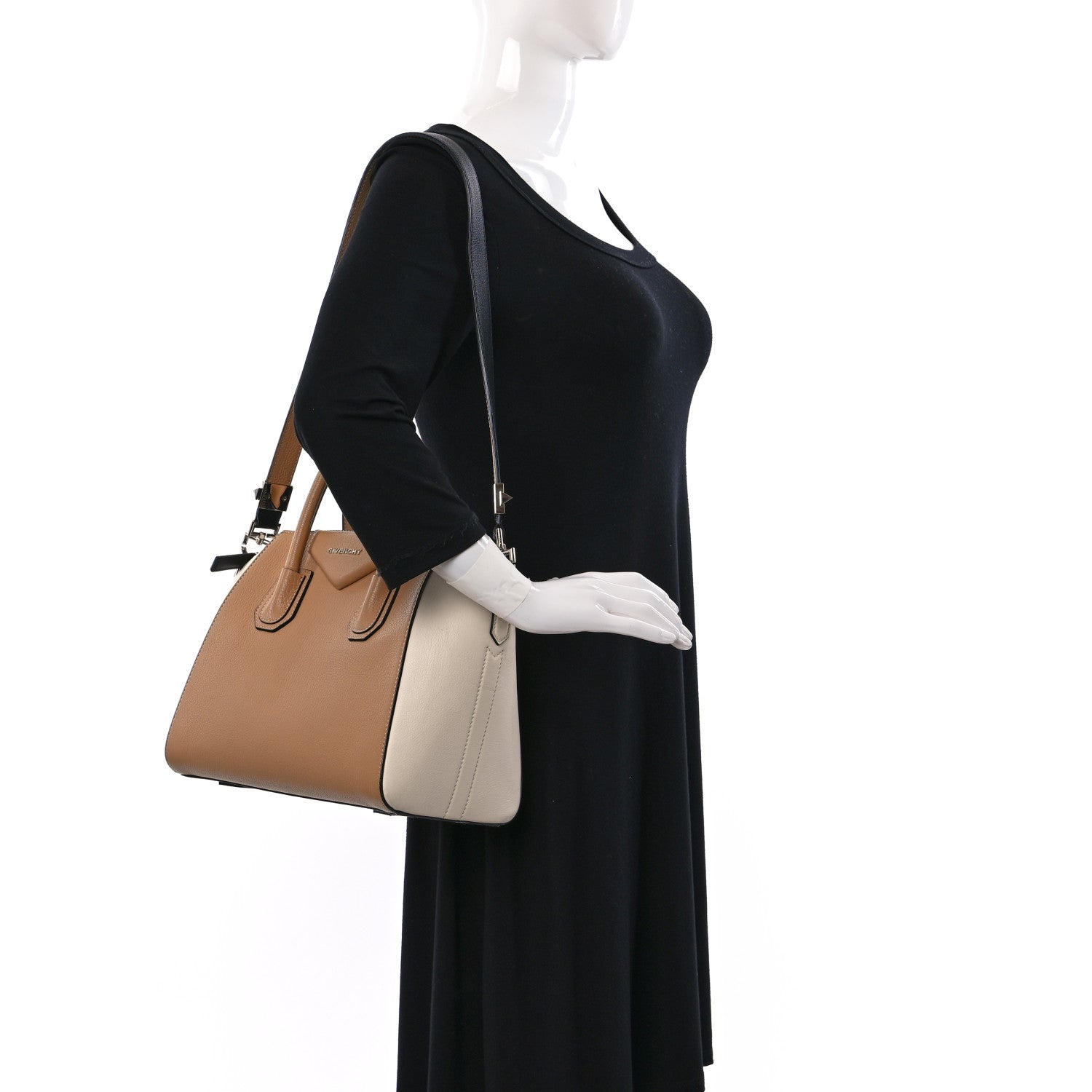 Givenchy Sugar Goatskin Small Bi-Color Antigona Light Beige 2 of 8