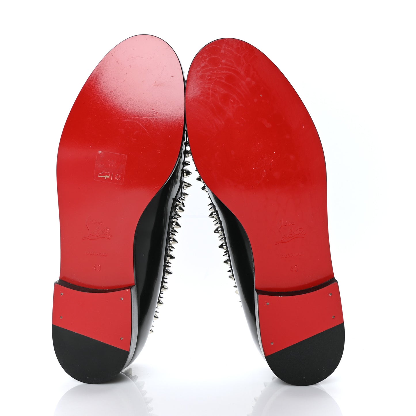 Patent Calfskin Spikes Mattia Loafers 40 Black