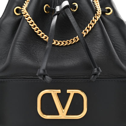 Valentino Garavani Nappa Mini VLogo Signature Chain Bucket Bag Black 7 of 9