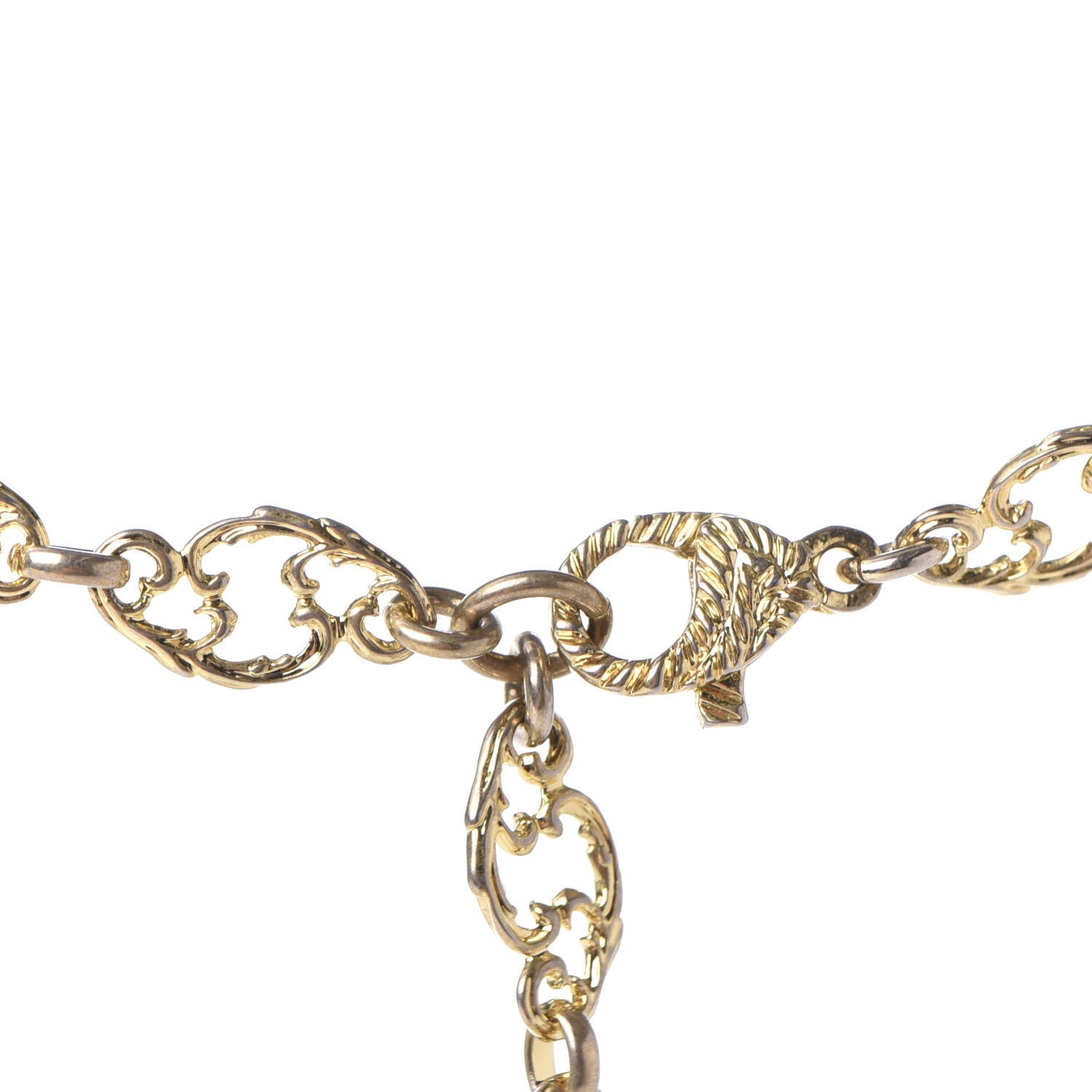 Gucci Metal Crystal Enamel Rajah Necklace Gold Blue 5 of 7