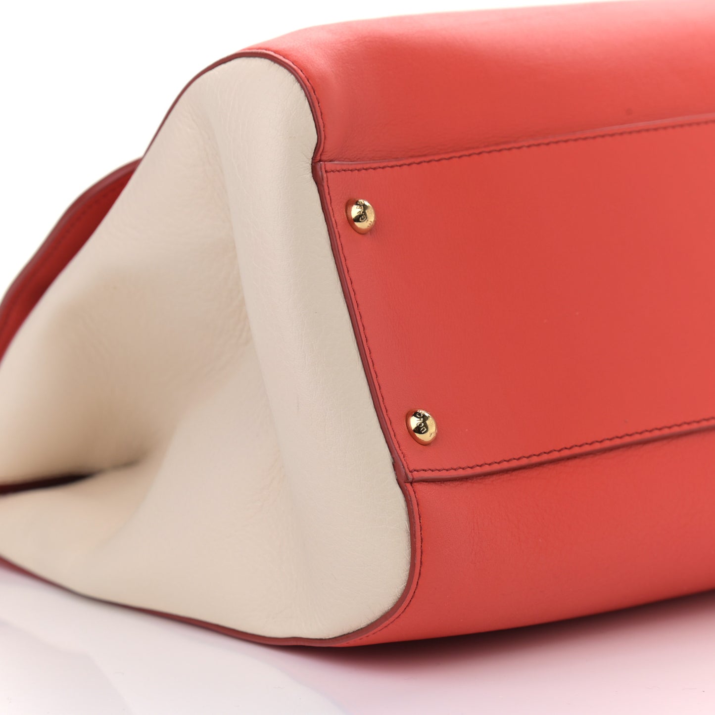 Calfskin Bi-Color Medium Miss Sicily Satchel Red White