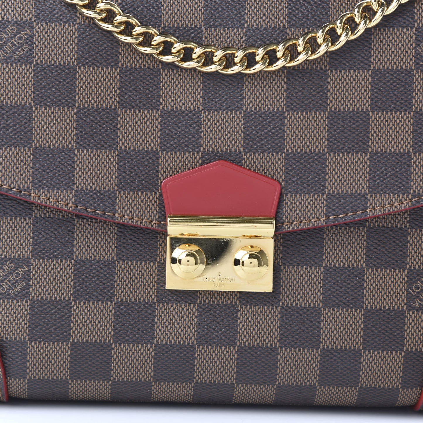 Damier Ebene Caissa Clutch Cherry