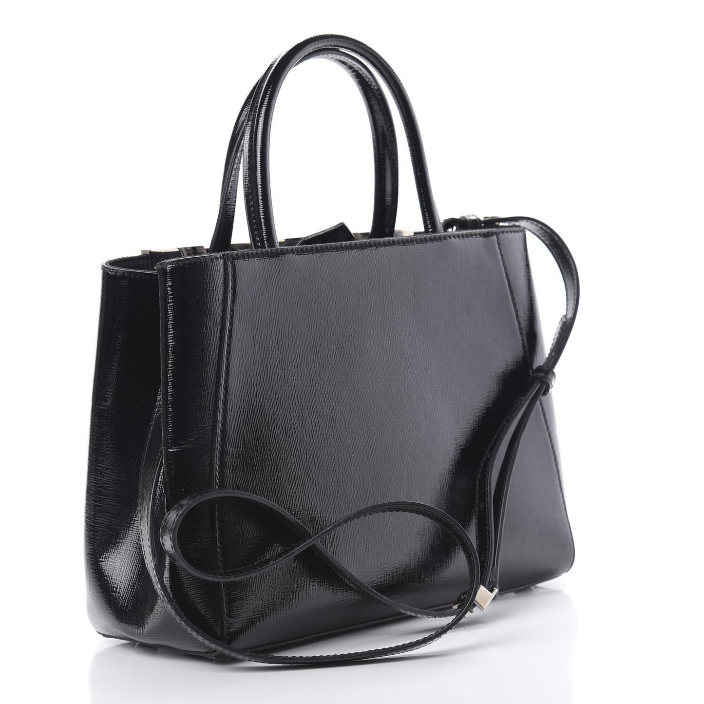 Patent Vitello Elite Petite 2Jours Tote Black