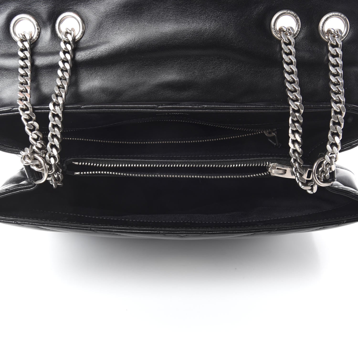 Saint Laurent Calfskin Y Quilted Monogram Medium Loulou Chain Satchel Black 5 of 11