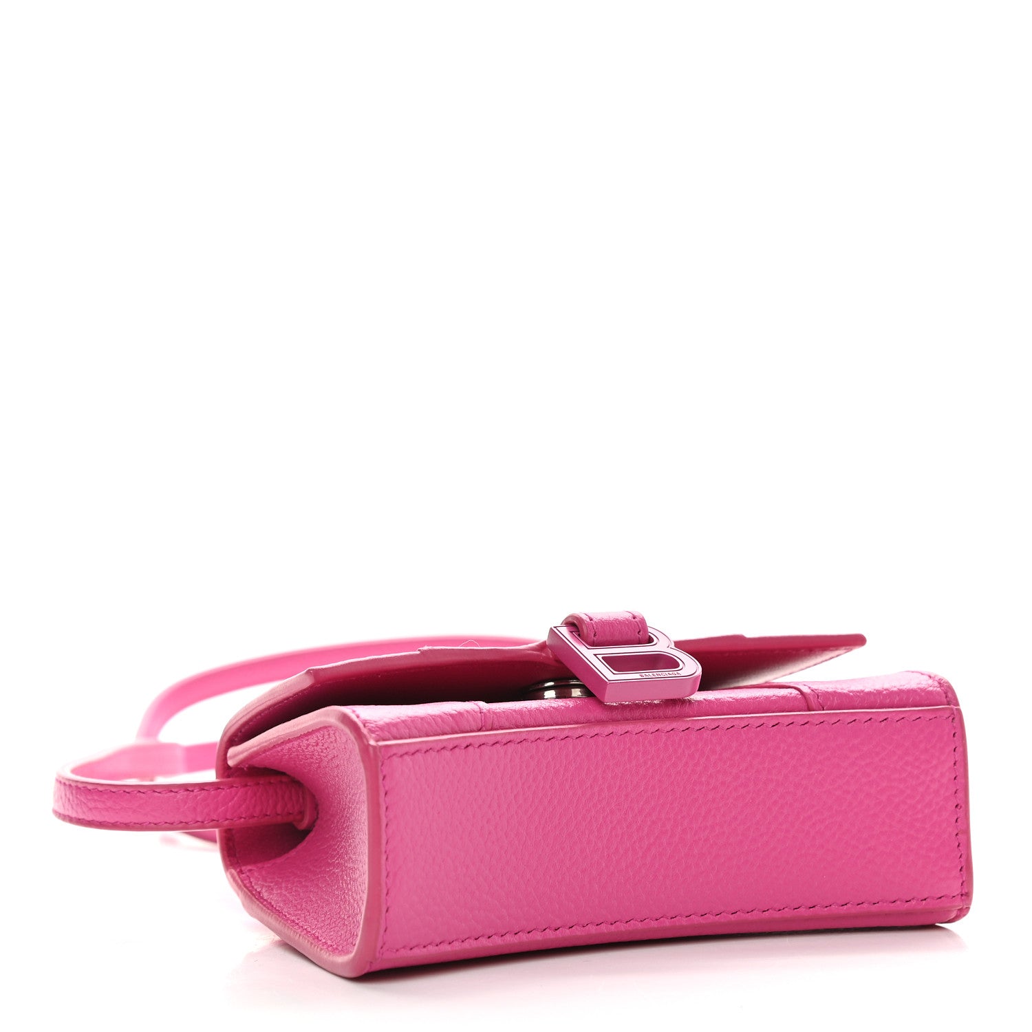 Balenciaga Grained Calfskin Tonal B Hourglass Top Handle Bag Mini Fuchsia 4 of 10