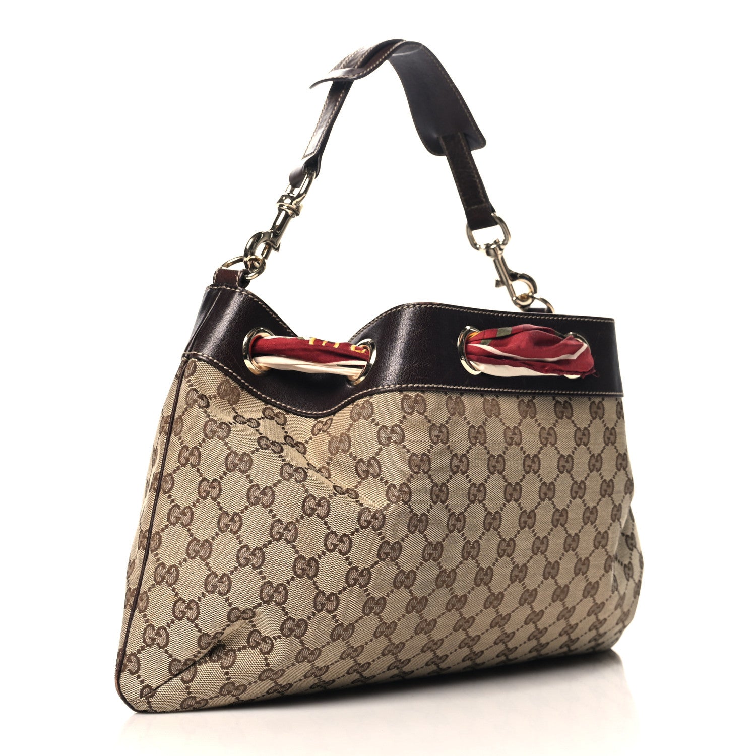 Gucci Monogram Positano Hobo Brown 3 of 13