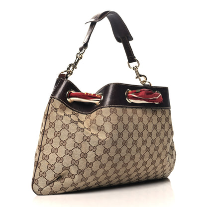 Gucci Monogram Positano Hobo Brown 3 of 13