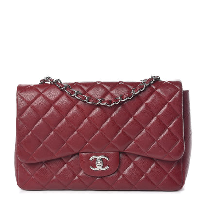 Chanel Caviar Quilted Jumbo Single Flap Dark Red 1 of 11