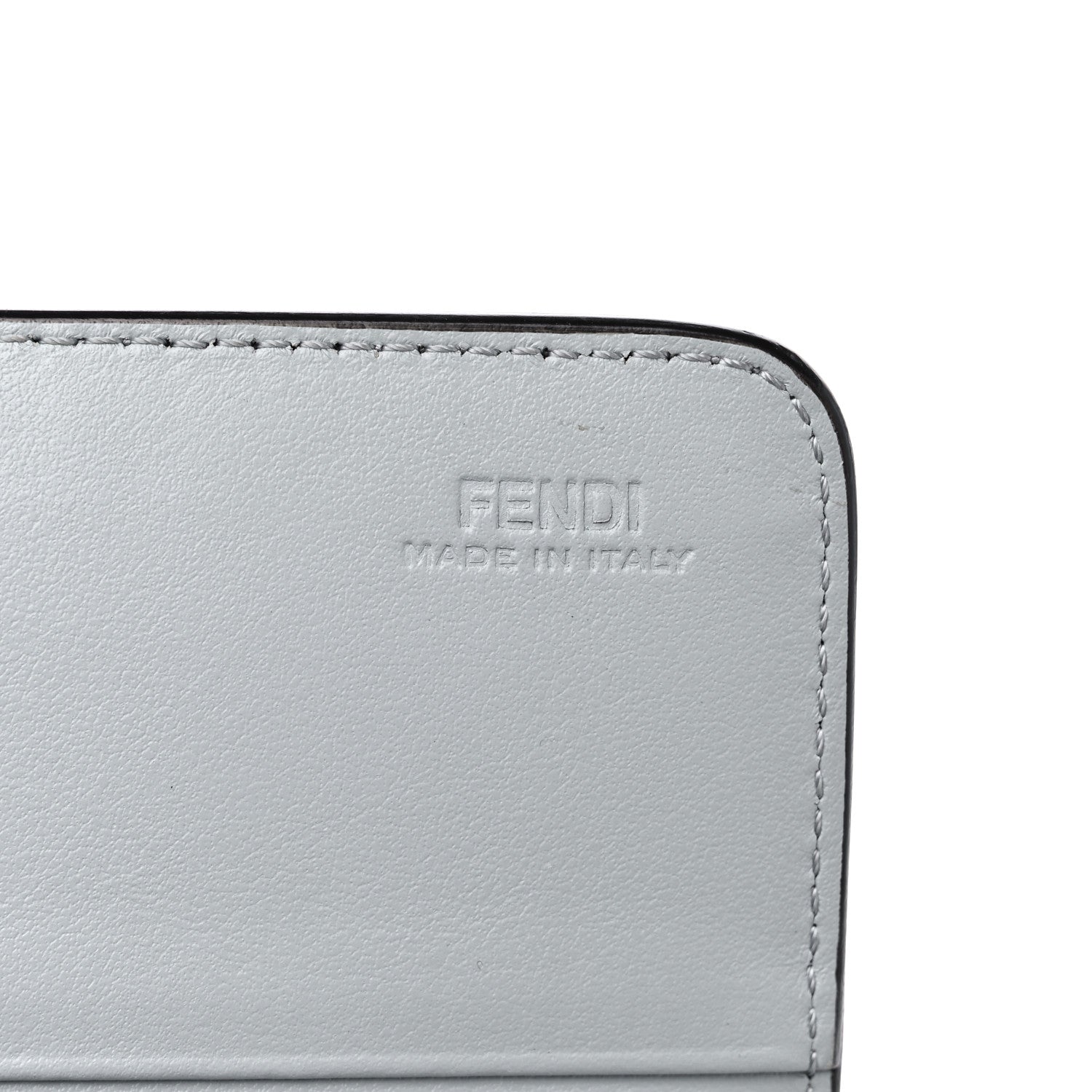 Fendi Vitello Liberty Fun Fair Studded Continental Wallet On Chain Grigio Perla Multicolor 10 of 14