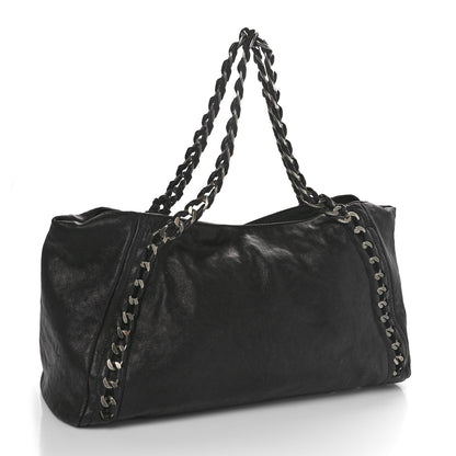 Chanel Glazed Calfskin East West Modern Chain Tote Black 3 of 9