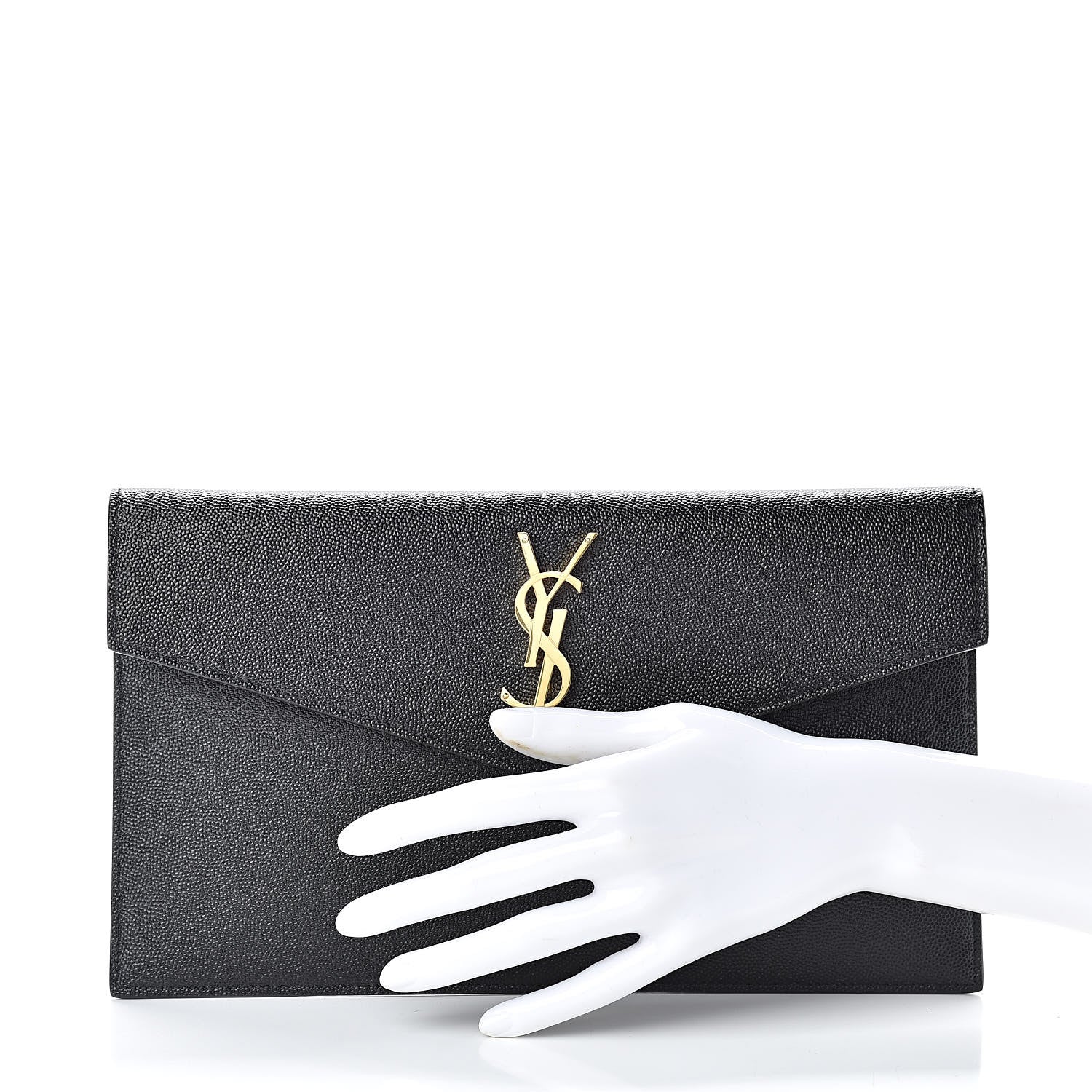 Saint Laurent Grain De Poudre Uptown Pouch Black 2 of 8