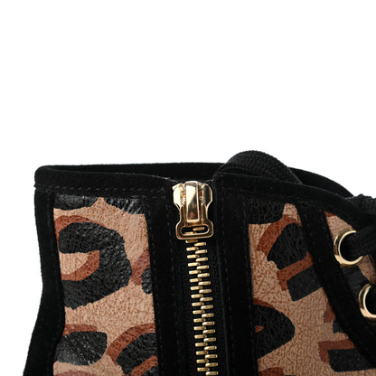 Louis Vuitton Calfskin Leopard Print Suede Stephen Sprouse High Top Sneakers 37 9 of 9