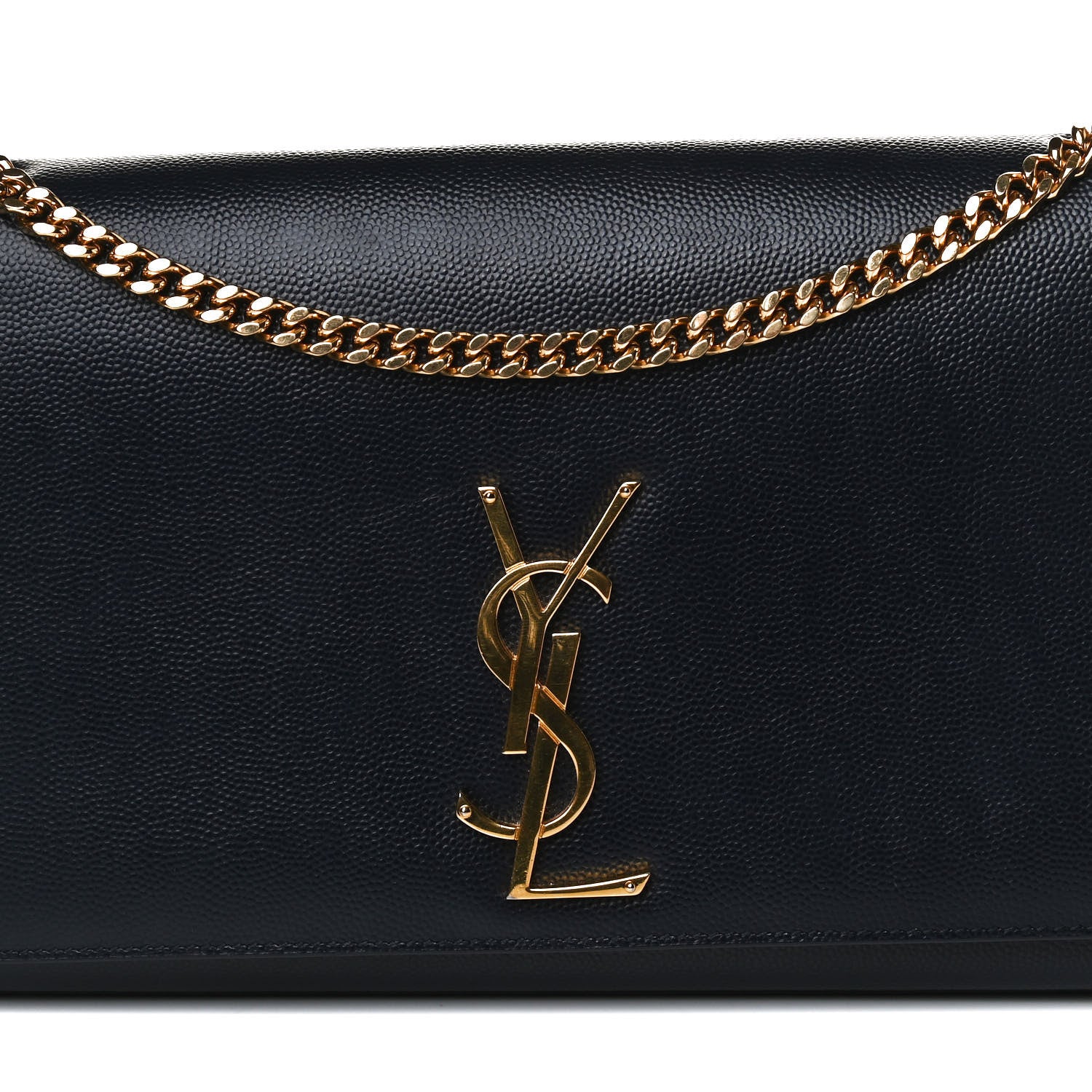 Saint Laurent Grain De Poudre Medium Classic Monogram Kate Satchel Deep Marine 9 of 11