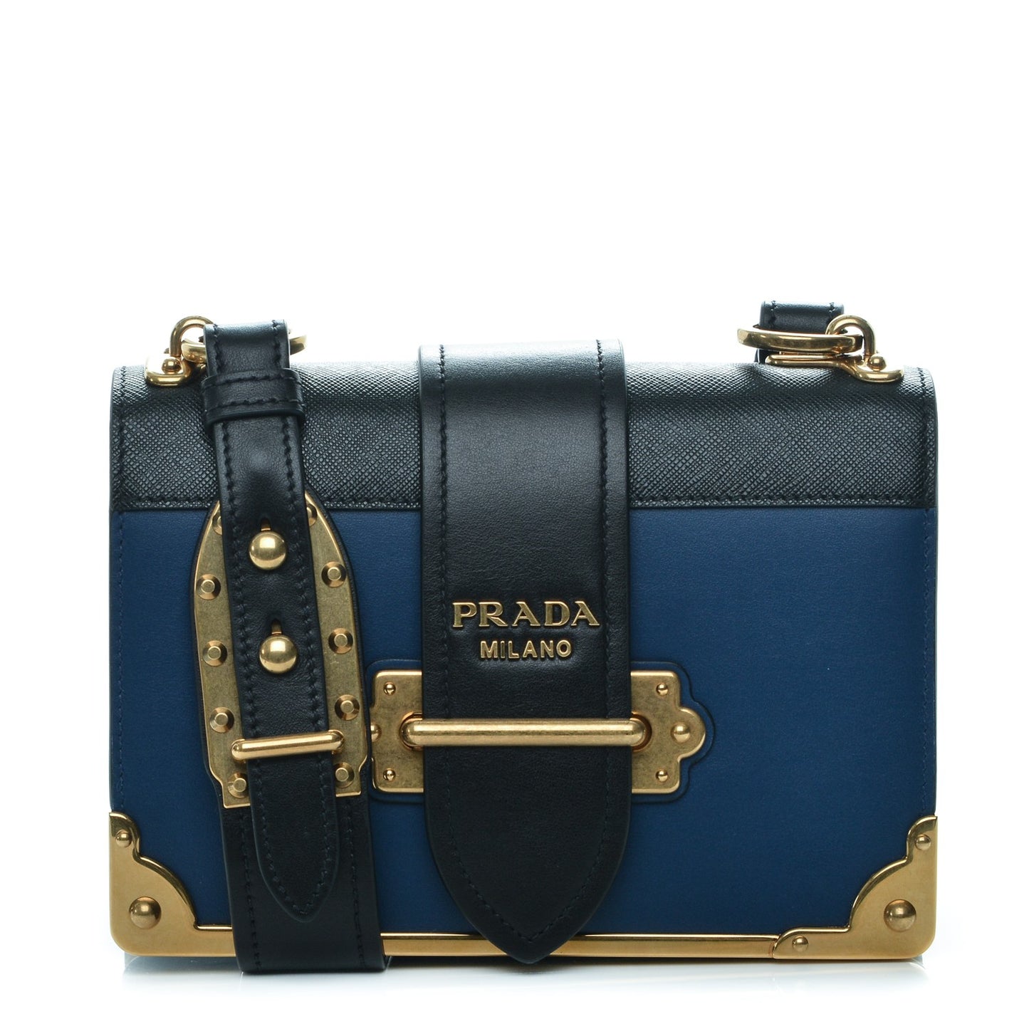 City Calf Saffiano Cahier Bag Bluette Black